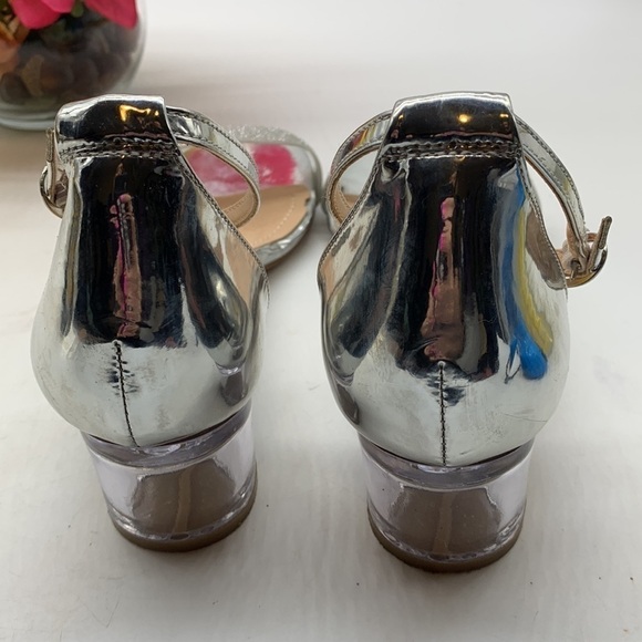 Dream Paris Ortene Sulver Heels with Clear Heel Sz 8.5. MCH0826C - Picture 6 of 11